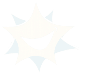 A white, five-pointed star icon with a smiling mouth, perfect for a Mill Creek kids dentist.