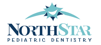 Logo for NorthStar Pediatric Dentistry featuring a stylized star icon above the business name.